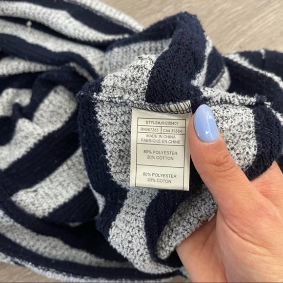 JACK BB DAKATO Striped Navy/Stone Gray Sweater S - Picture 8 of 9